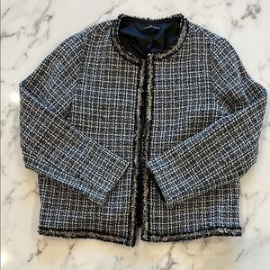 Black and White Woman’s Size Large Tweed Jacket
